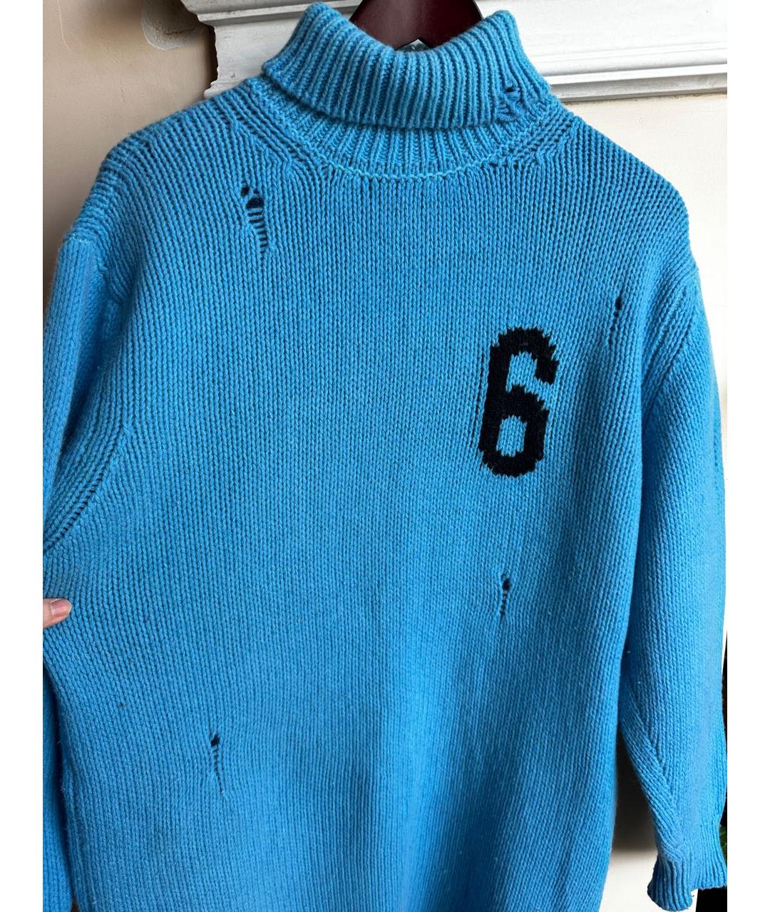 MM6 MAISON MARGIELA Голубой шерстяной джемпер / свитер, фото 3