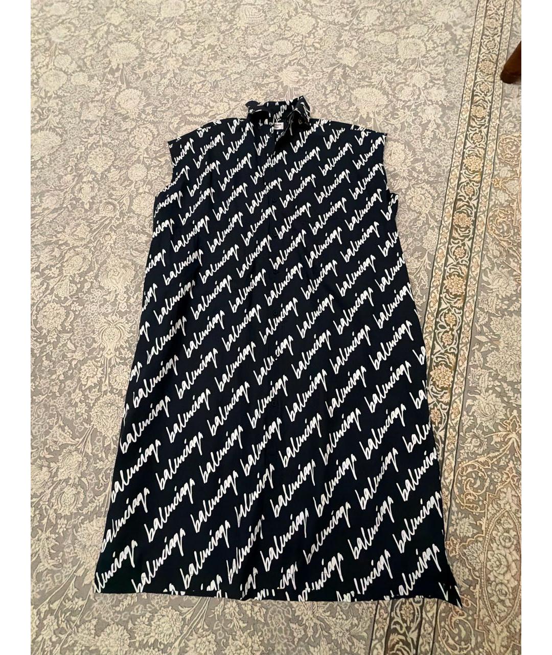 BALENCIAGA Темно-синее хлопковое повседневное платье, фото 2