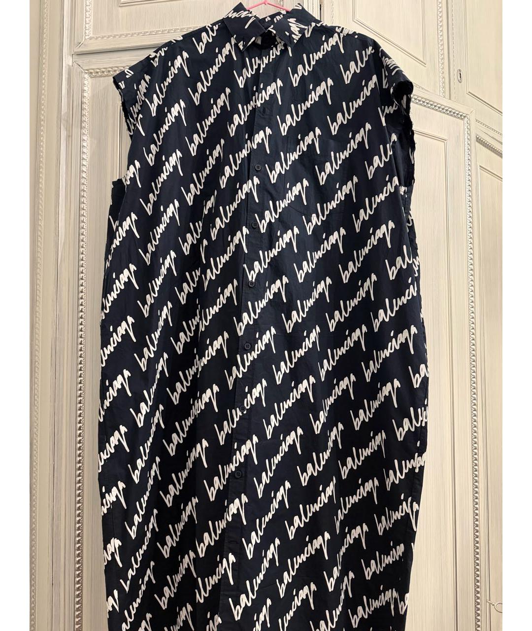 BALENCIAGA Темно-синее хлопковое повседневное платье, фото 4