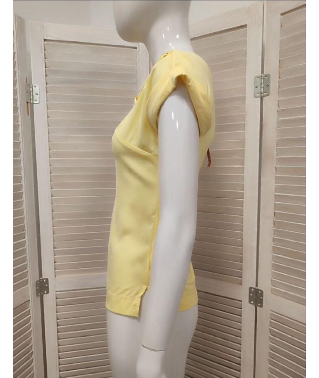 TORY BURCH Желтая хлопко-эластановая блузы, фото 4