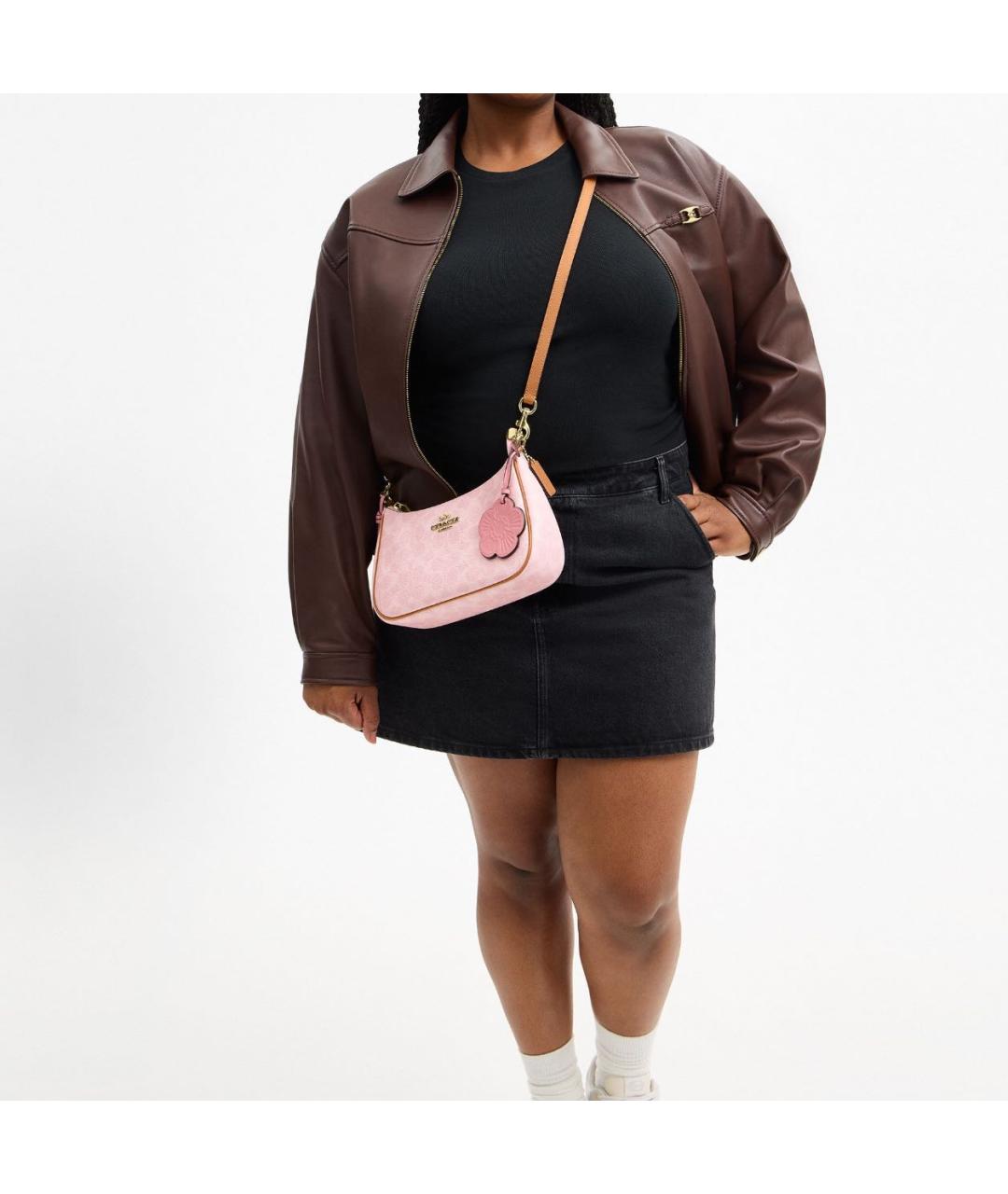 COACH Розовая сумка через плечо, фото 5