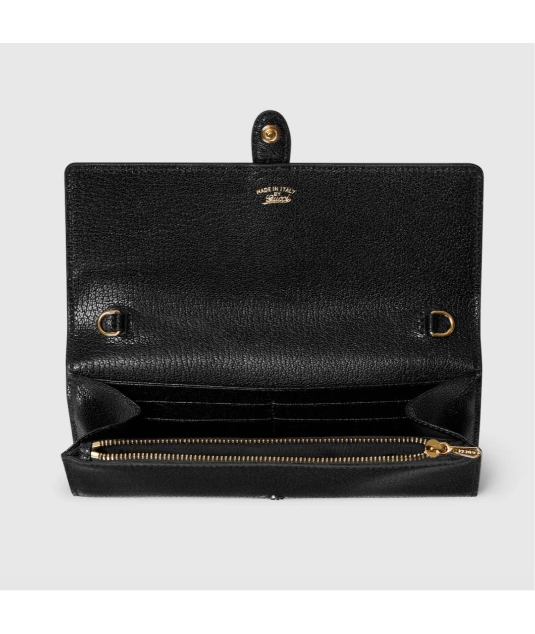 GUCCI Черный кожаный кошелек, фото 6