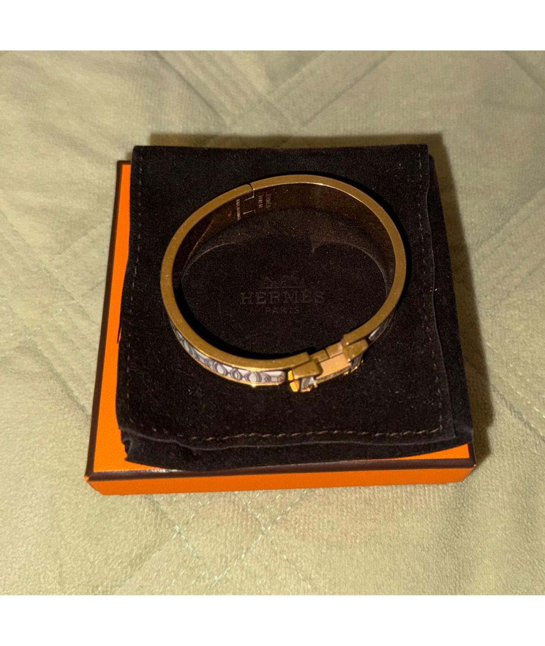 HERMES Бежевый металлический браслет, фото 3