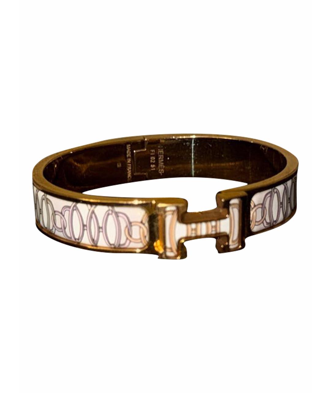 HERMES Бежевый металлический браслет, фото 1