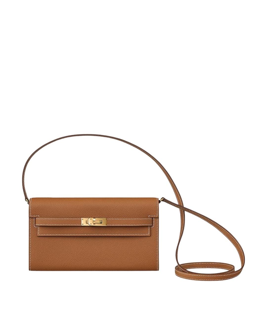 HERMES Коричневая кожаная сумка через плечо, фото 1