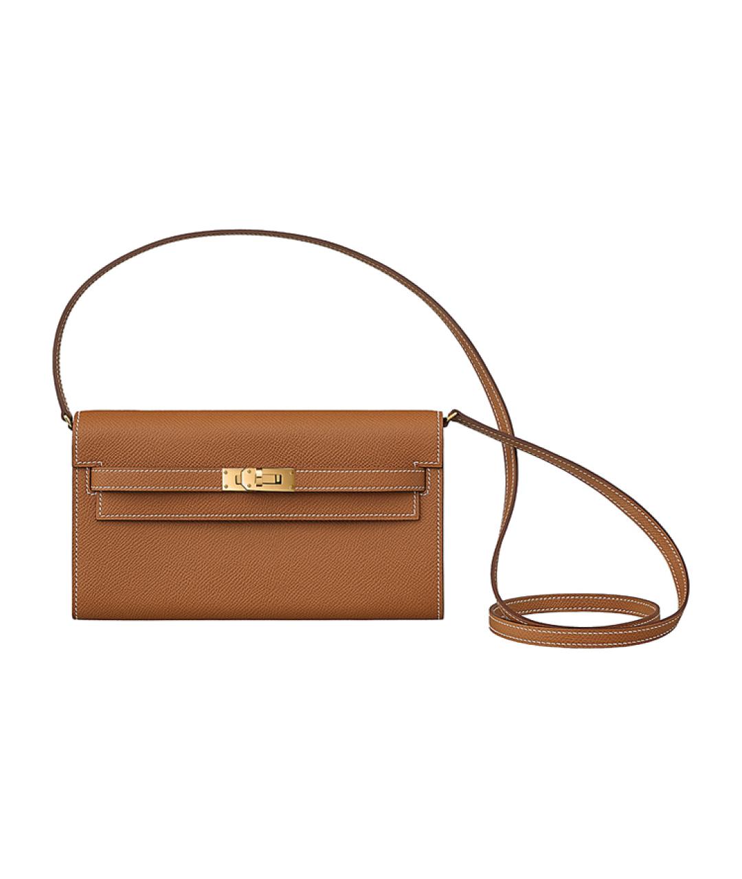 HERMES Коричневая кожаная сумка через плечо, фото 6