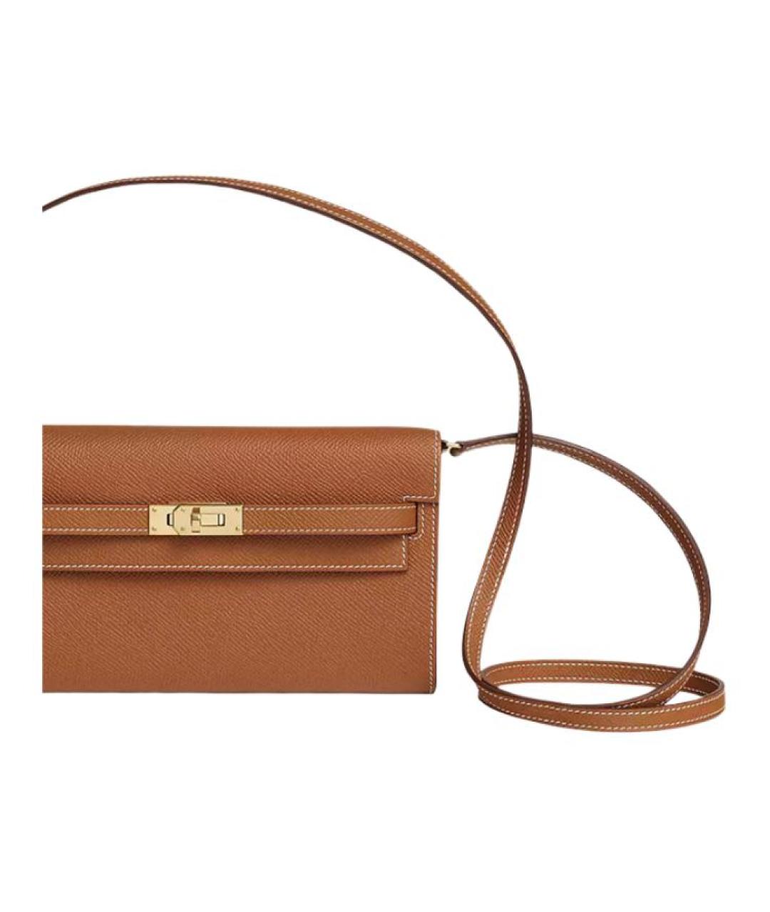 HERMES Коричневая кожаная сумка через плечо, фото 5