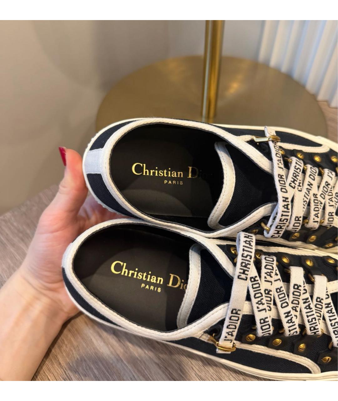 CHRISTIAN DIOR Черные текстильные кеды, фото 7