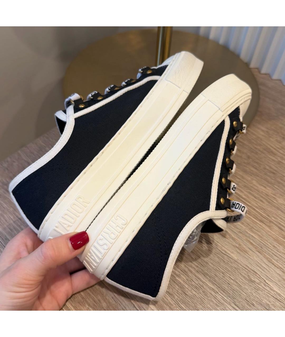 CHRISTIAN DIOR Черные текстильные кеды, фото 5