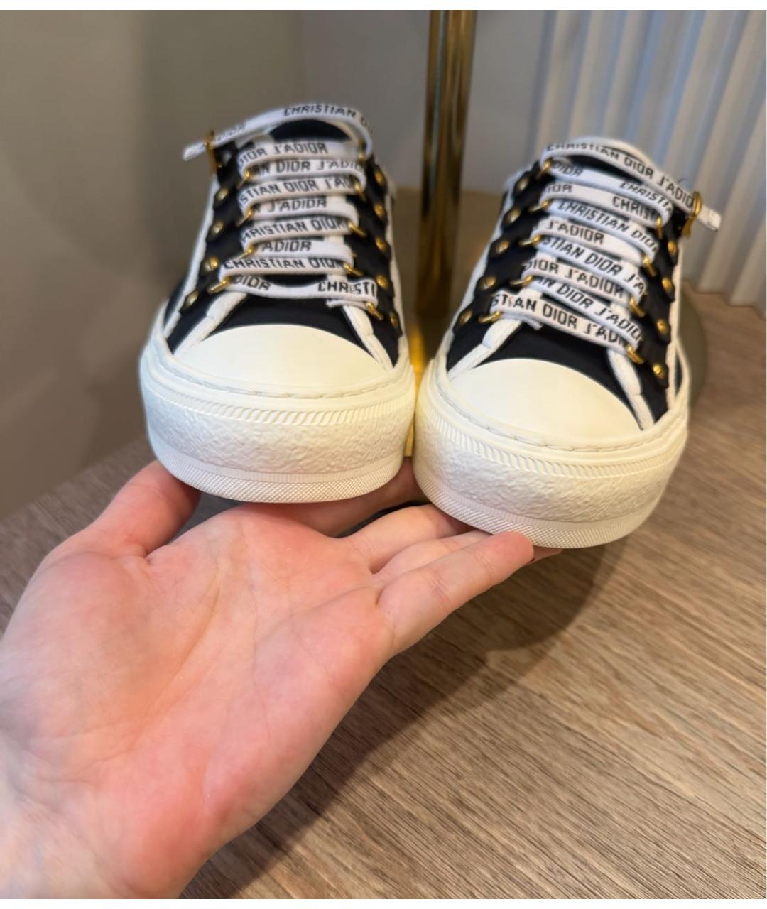 CHRISTIAN DIOR Черные текстильные кеды, фото 3