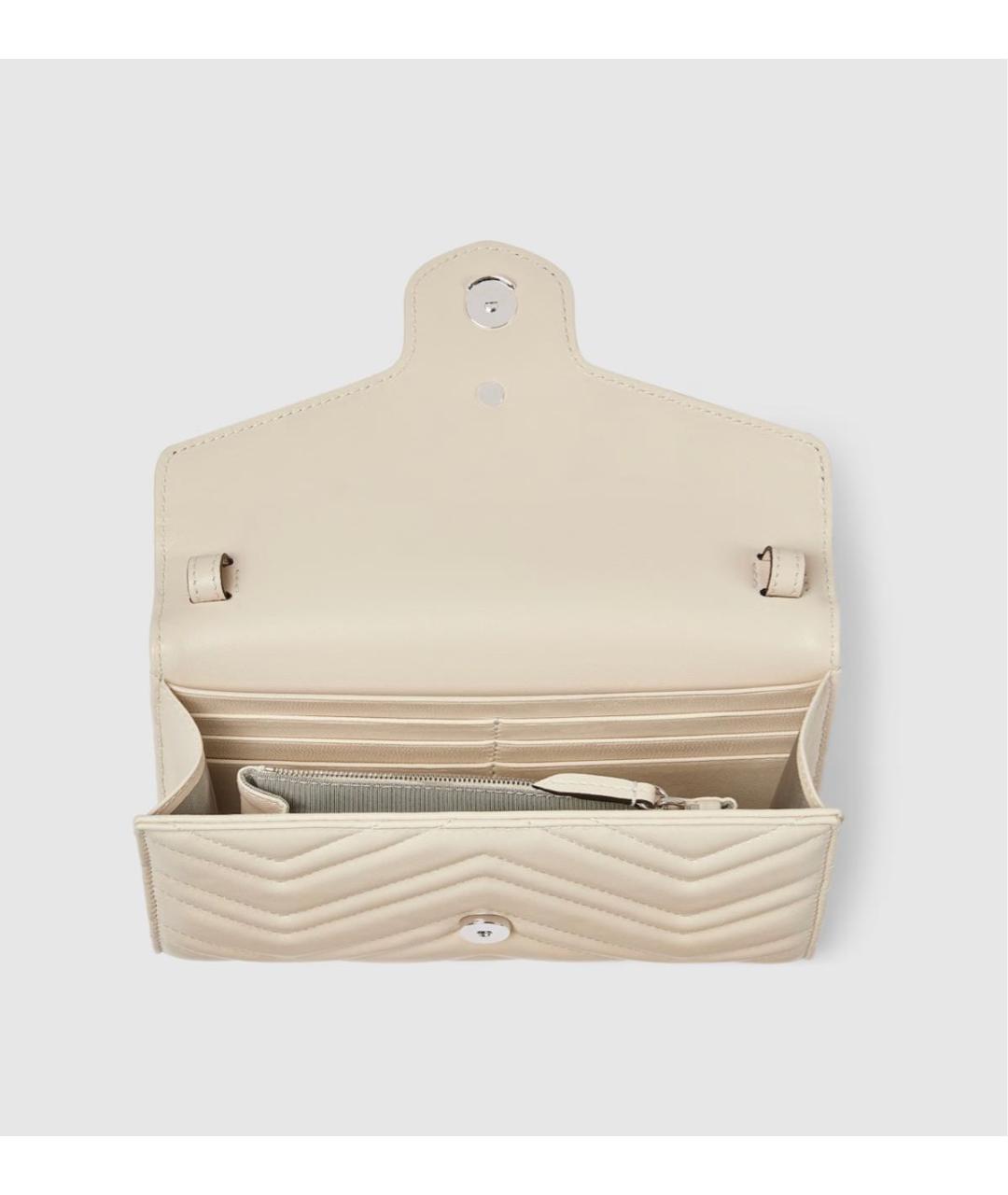 GUCCI Бежевый кожаный кошелек, фото 7