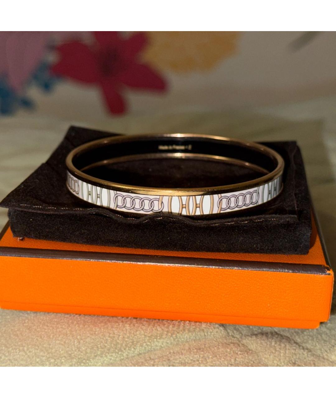 HERMES Бежевый металлический браслет, фото 5