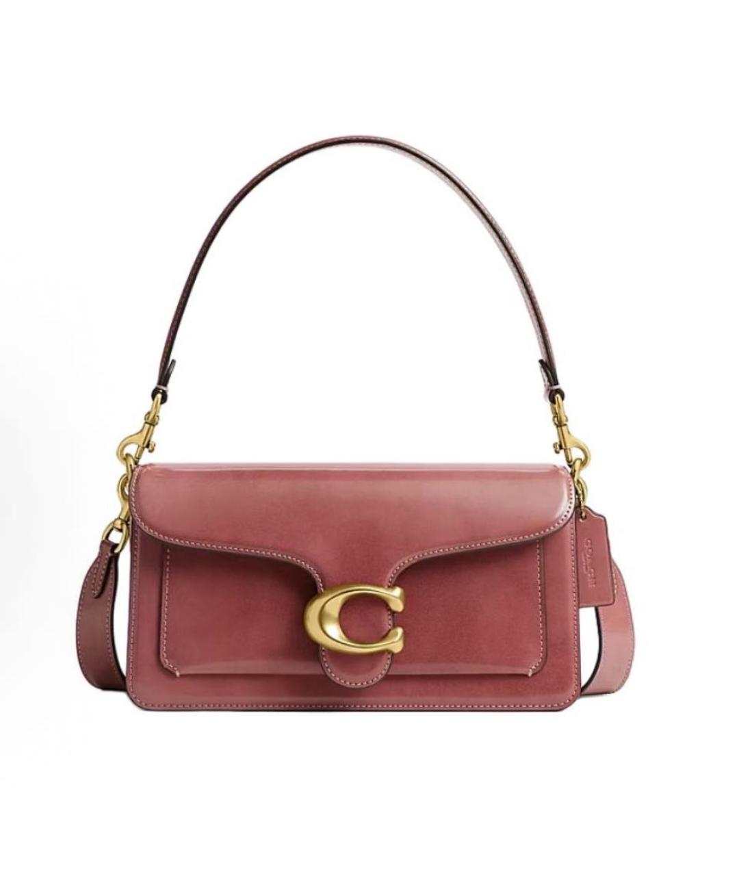 COACH Розовая кожаная сумка через плечо, фото 9