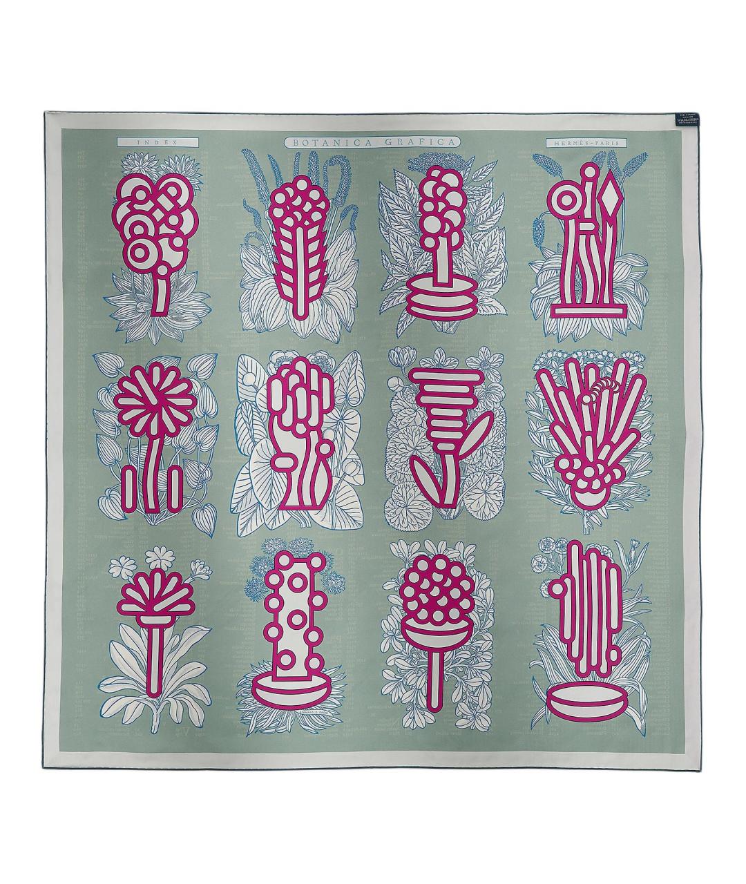 HERMES Синий шелковый платок, фото 3