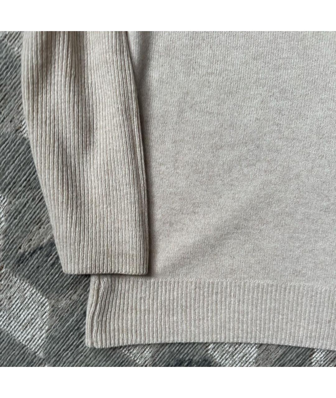 LORO PIANA Бежевый кашемировый джемпер / свитер, фото 6