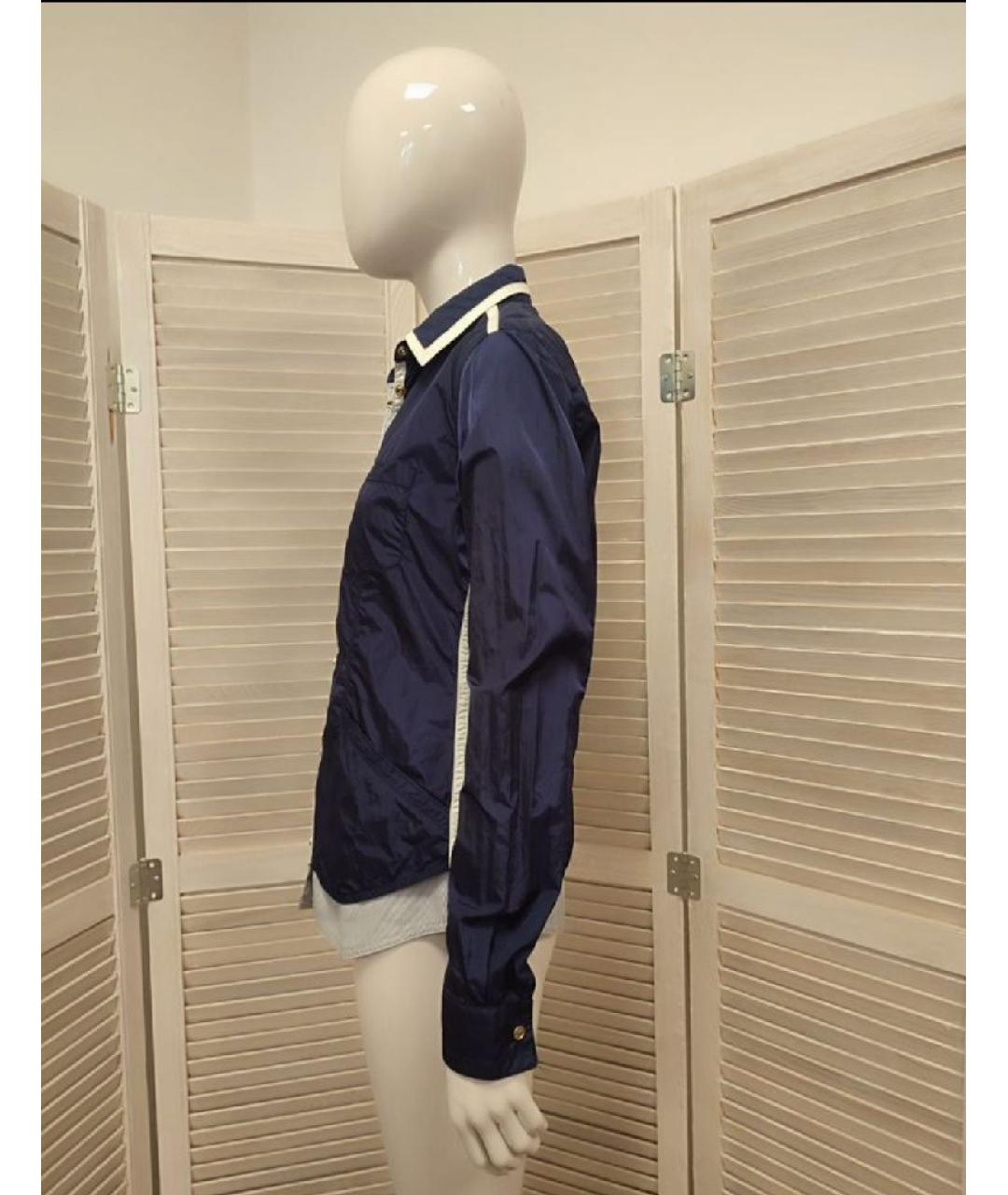 TRUSSARDI JEANS Темно-синяя полиамидовая рубашка, фото 4