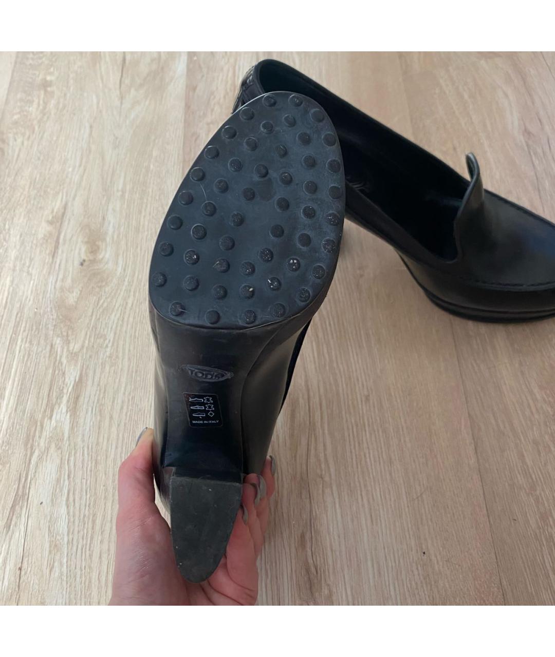 TOD'S Черные кожаные туфли, фото 4