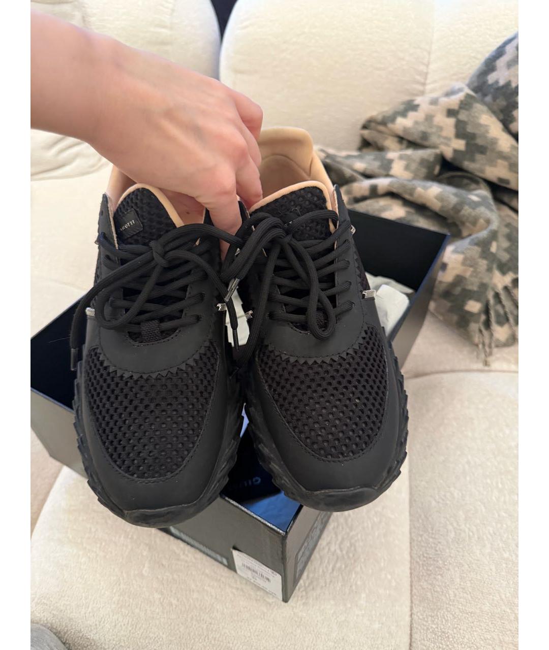 GIUSEPPE ZANOTTI DESIGN Черные кожаные кроссовки, фото 2