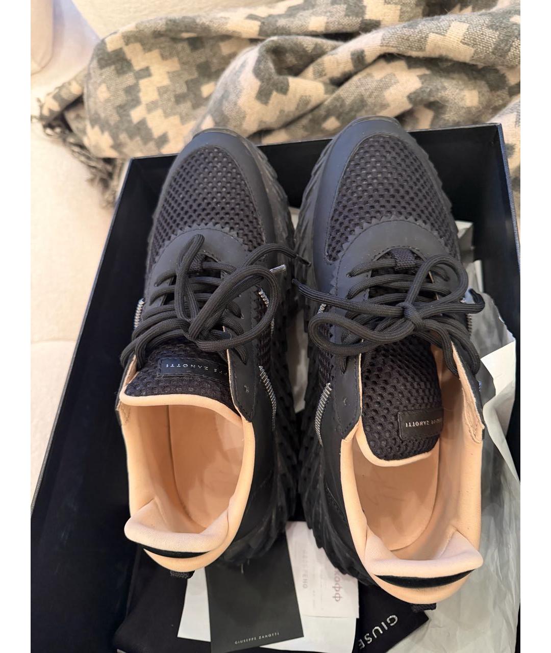 GIUSEPPE ZANOTTI DESIGN Черные кожаные кроссовки, фото 3