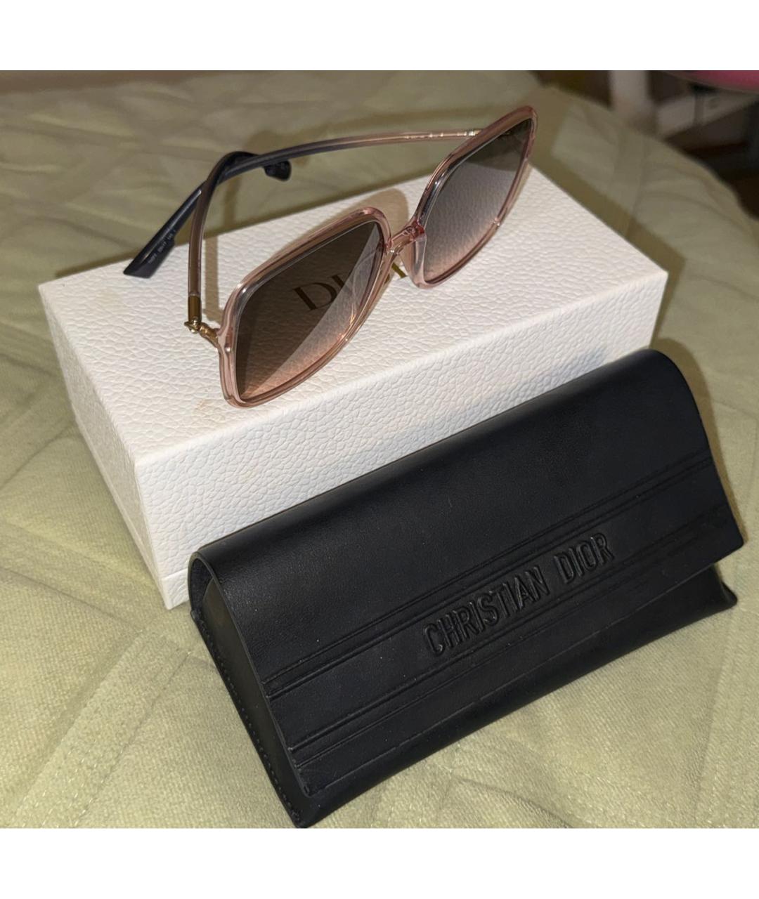 CHRISTIAN DIOR Розовые пластиковые солнцезащитные очки, фото 4