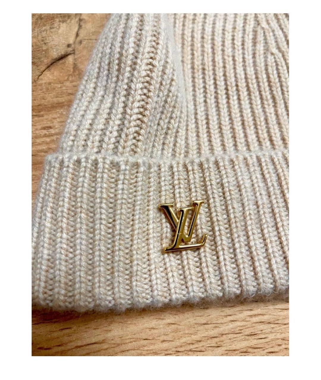 LOUIS VUITTON Бежевая кашемировая шапка, фото 3