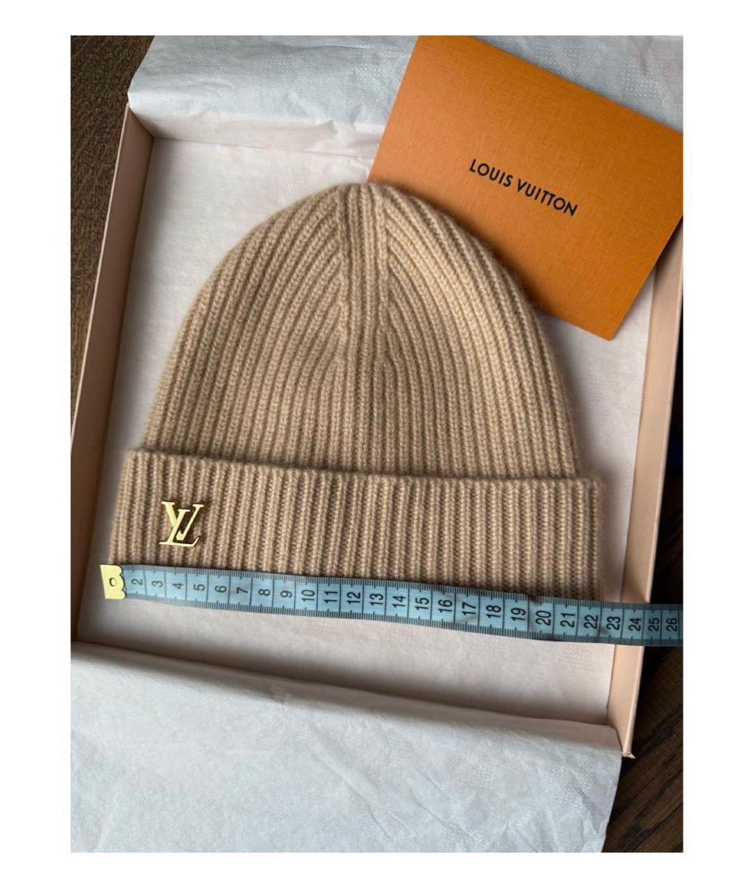 LOUIS VUITTON Бежевая кашемировая шапка, фото 6