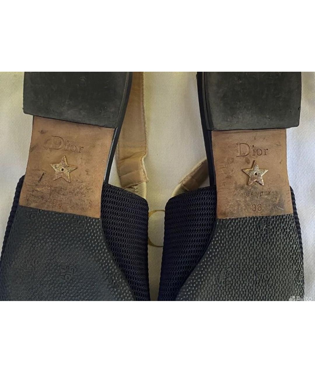 CHRISTIAN DIOR Черные текстильные балетки, фото 5