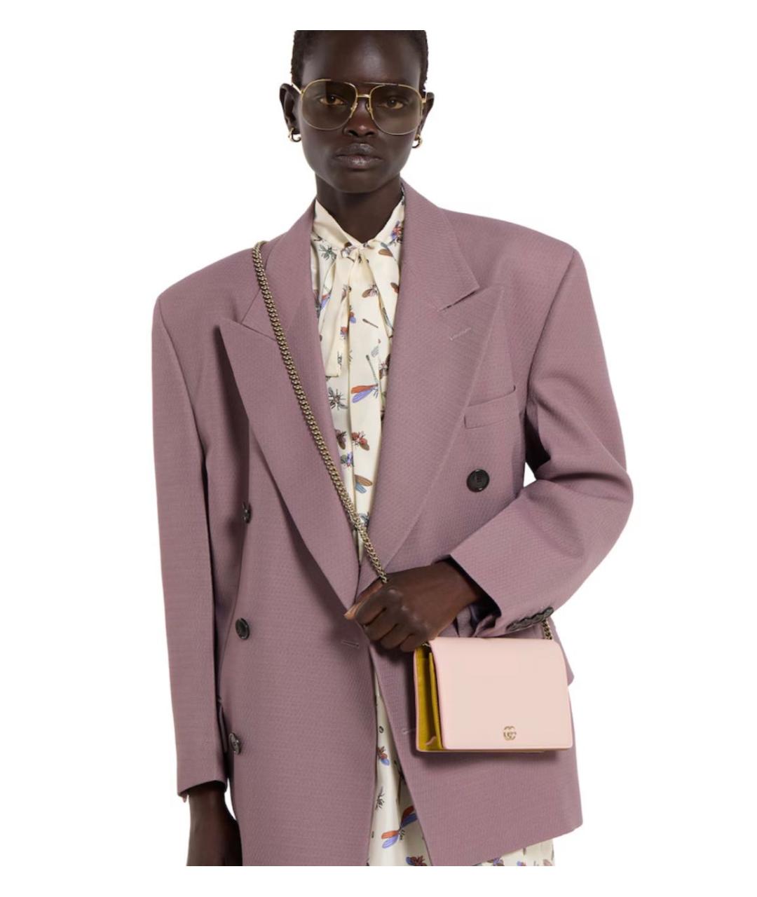 GUCCI Розовый кожаный кошелек, фото 4