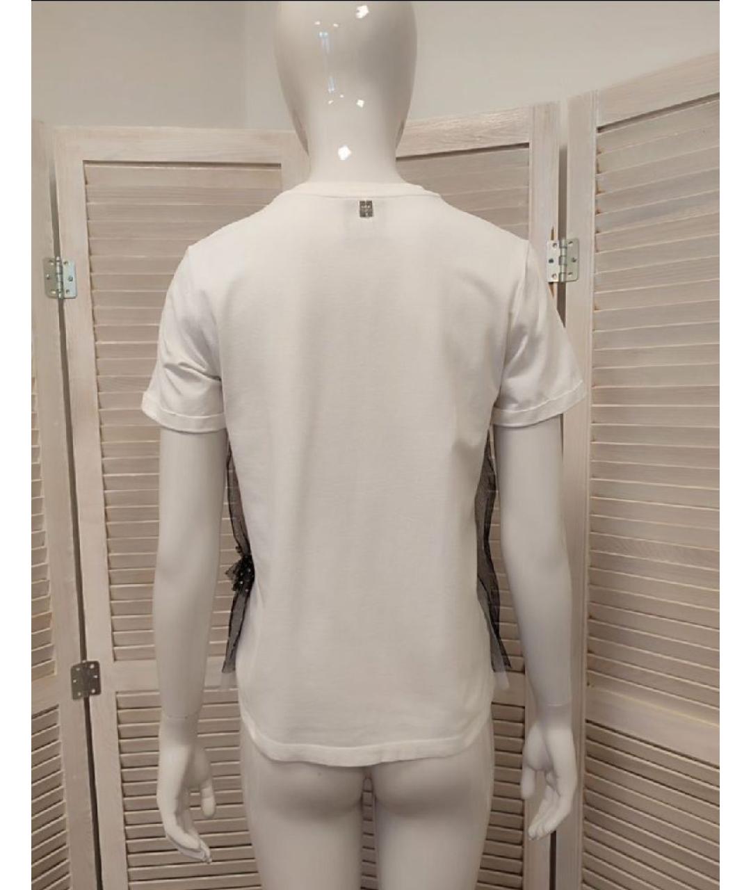 TWIN-SET Белая хлопковая футболка, фото 2