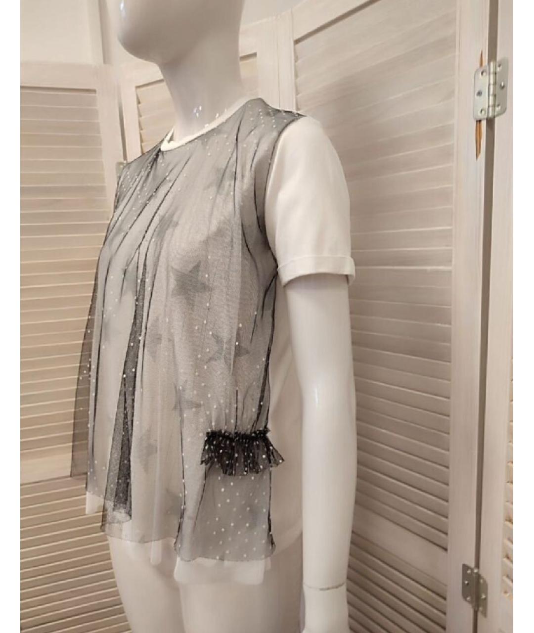 TWIN-SET Белая хлопковая футболка, фото 5