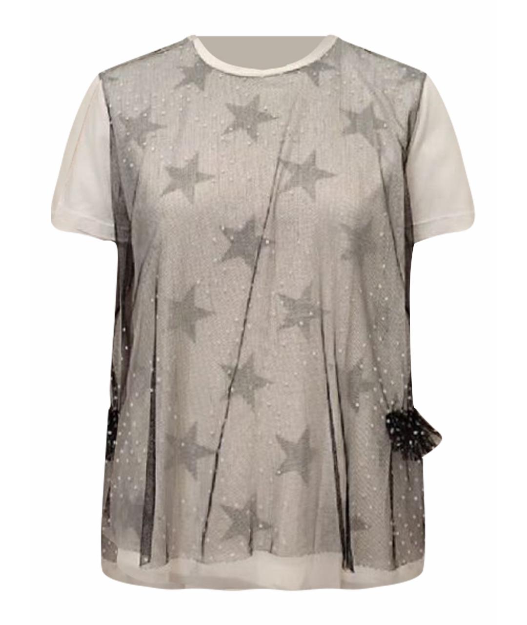 TWIN-SET Белая хлопковая футболка, фото 1