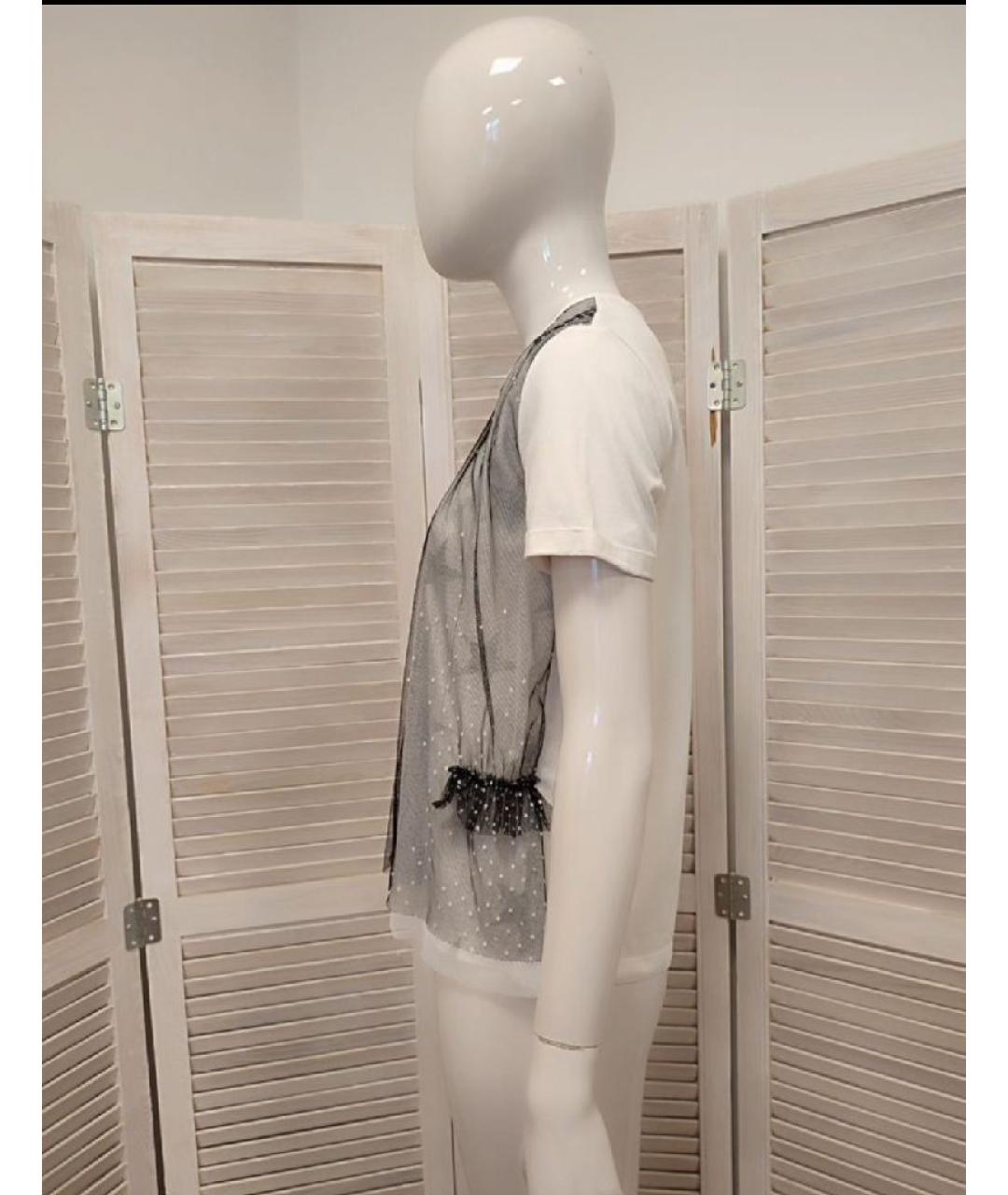 TWIN-SET Белая хлопковая футболка, фото 4