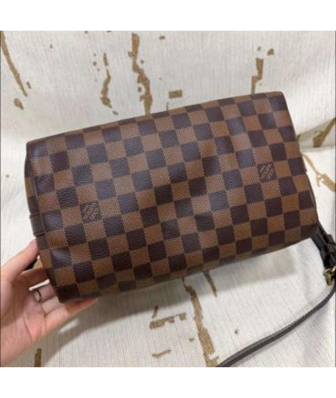 LOUIS VUITTON Коричневая кожаная сумка через плечо, фото 3