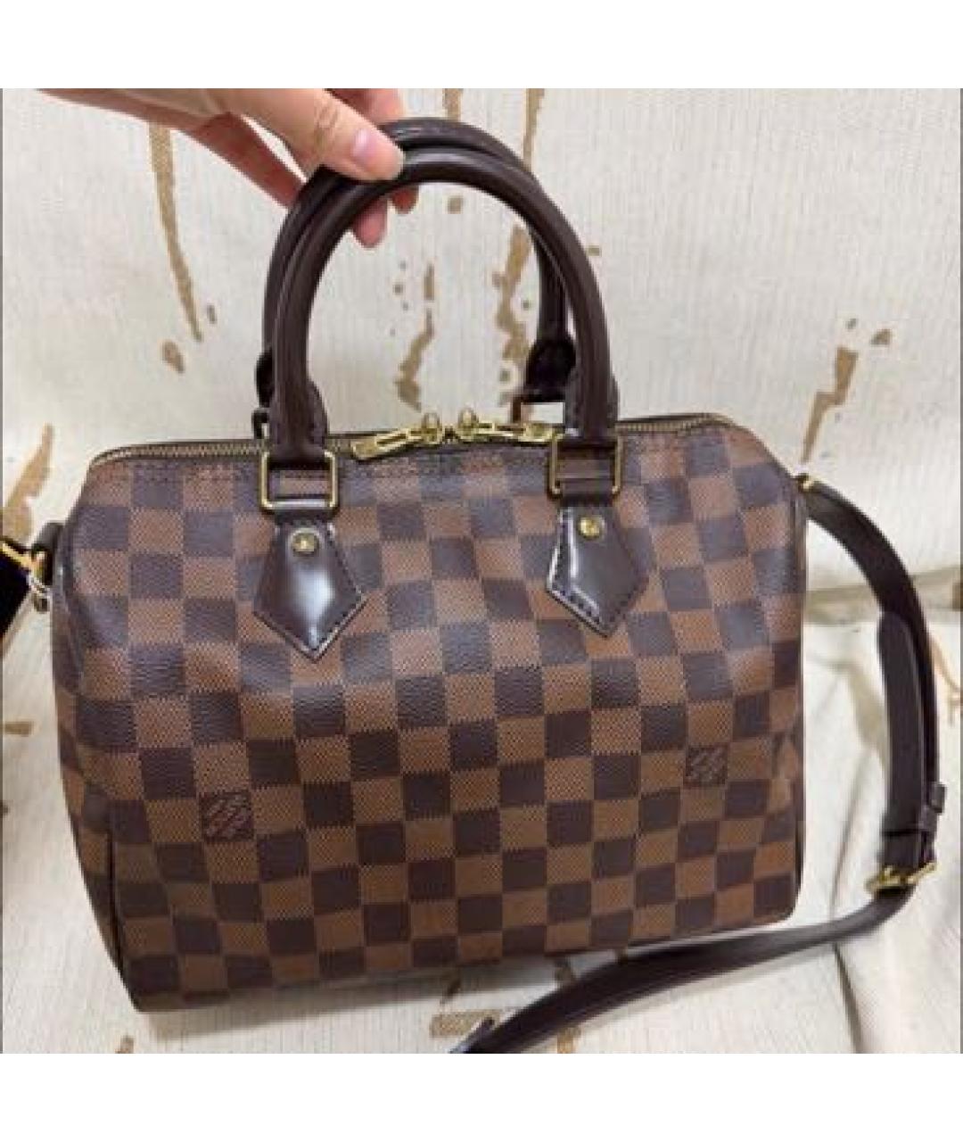 LOUIS VUITTON Коричневая кожаная сумка через плечо, фото 5