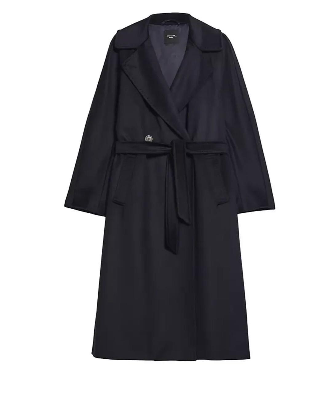 WEEKEND MAX MARA Черное шерстяное пальто, фото 1