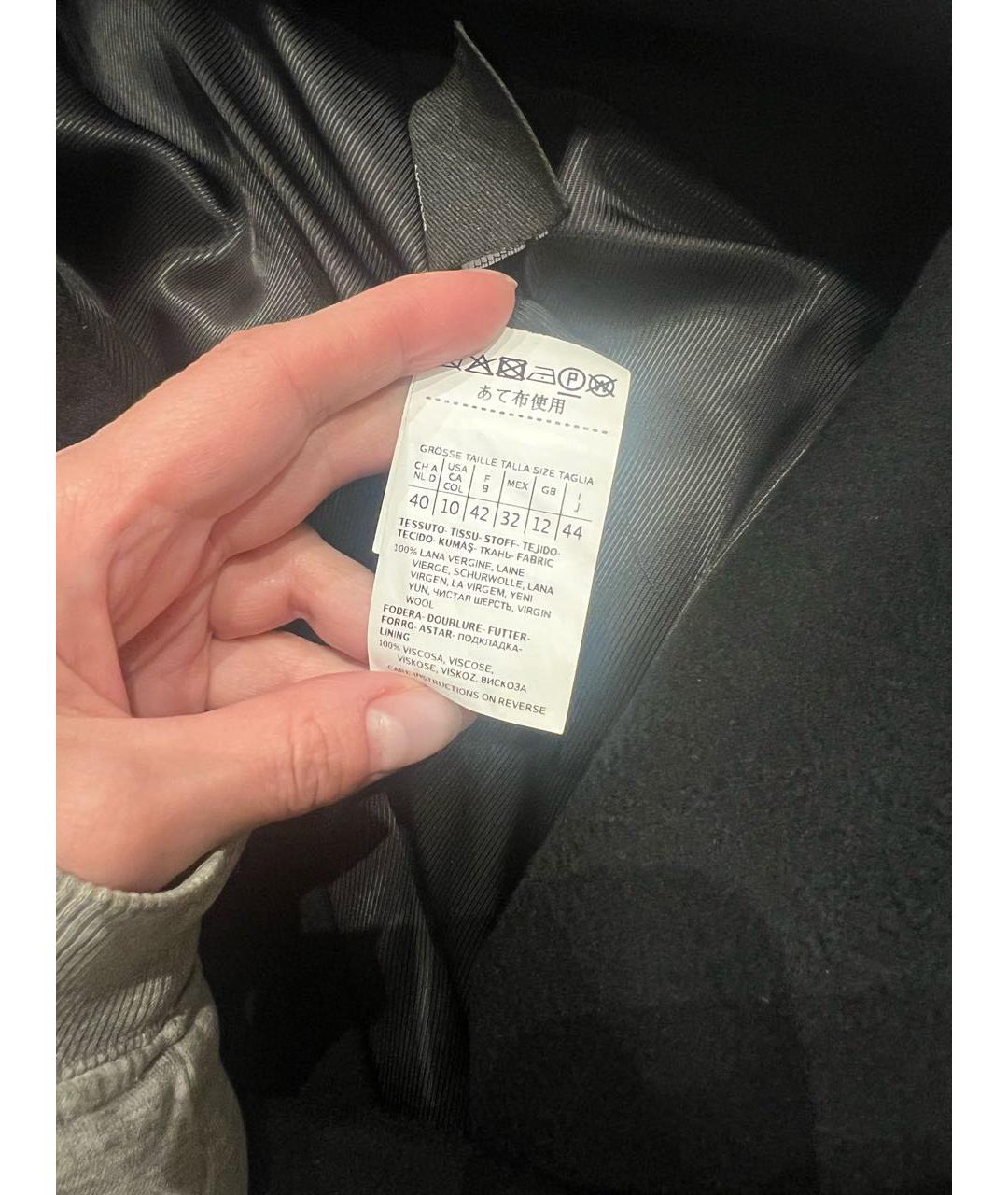 WEEKEND MAX MARA Черное шерстяное пальто, фото 4