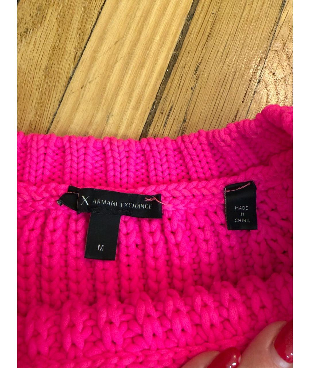 ARMANI EXCHANGE Розовый полиамидовый джемпер / свитер, фото 5