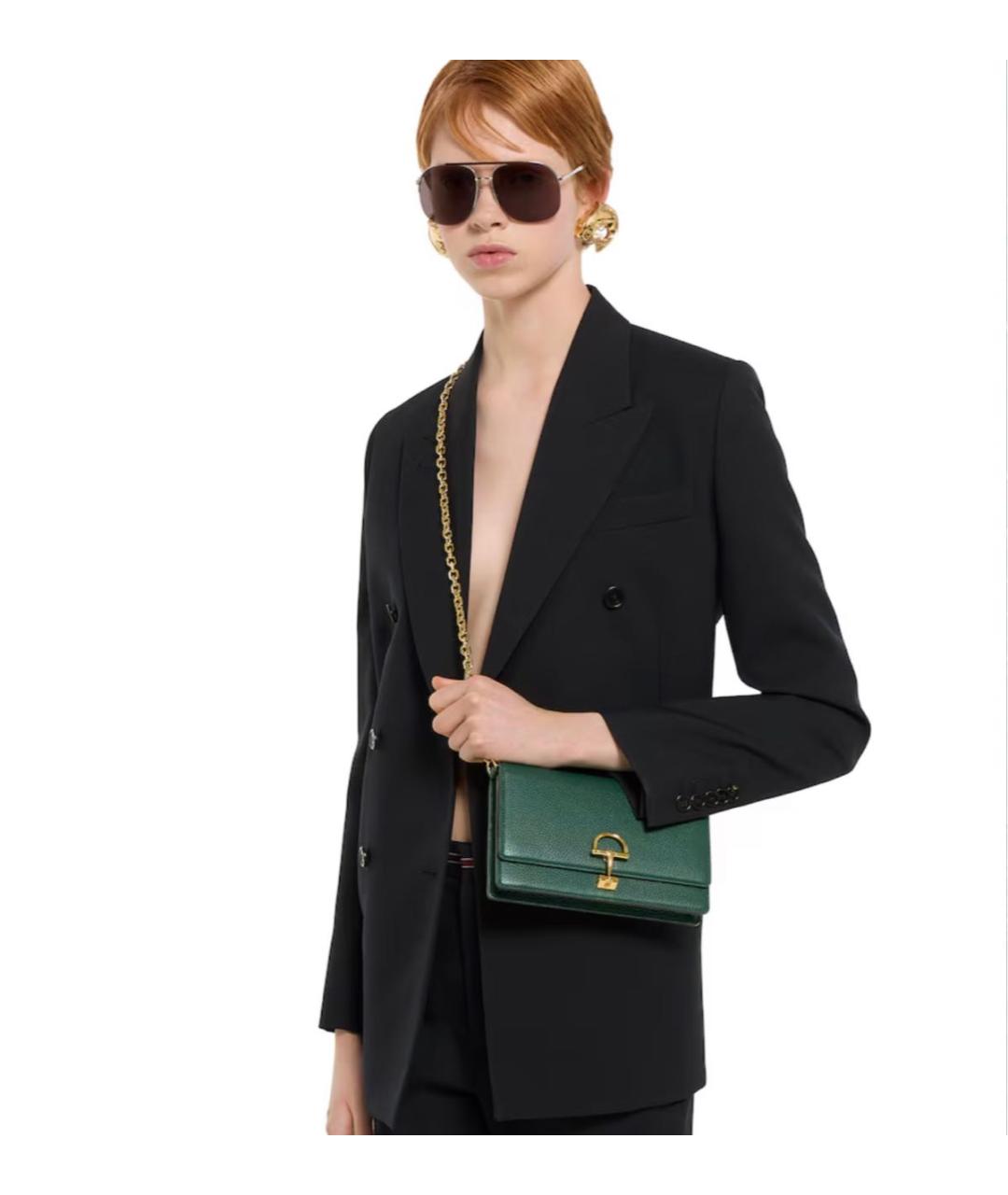 GUCCI Зеленый кожаный кошелек, фото 4