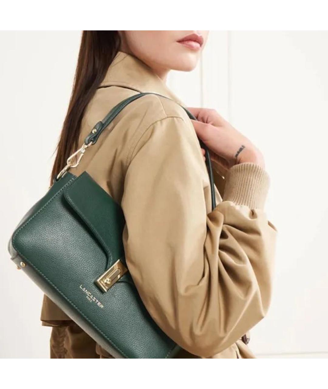 LANCASTER Зеленая сумка с короткими ручками, фото 4