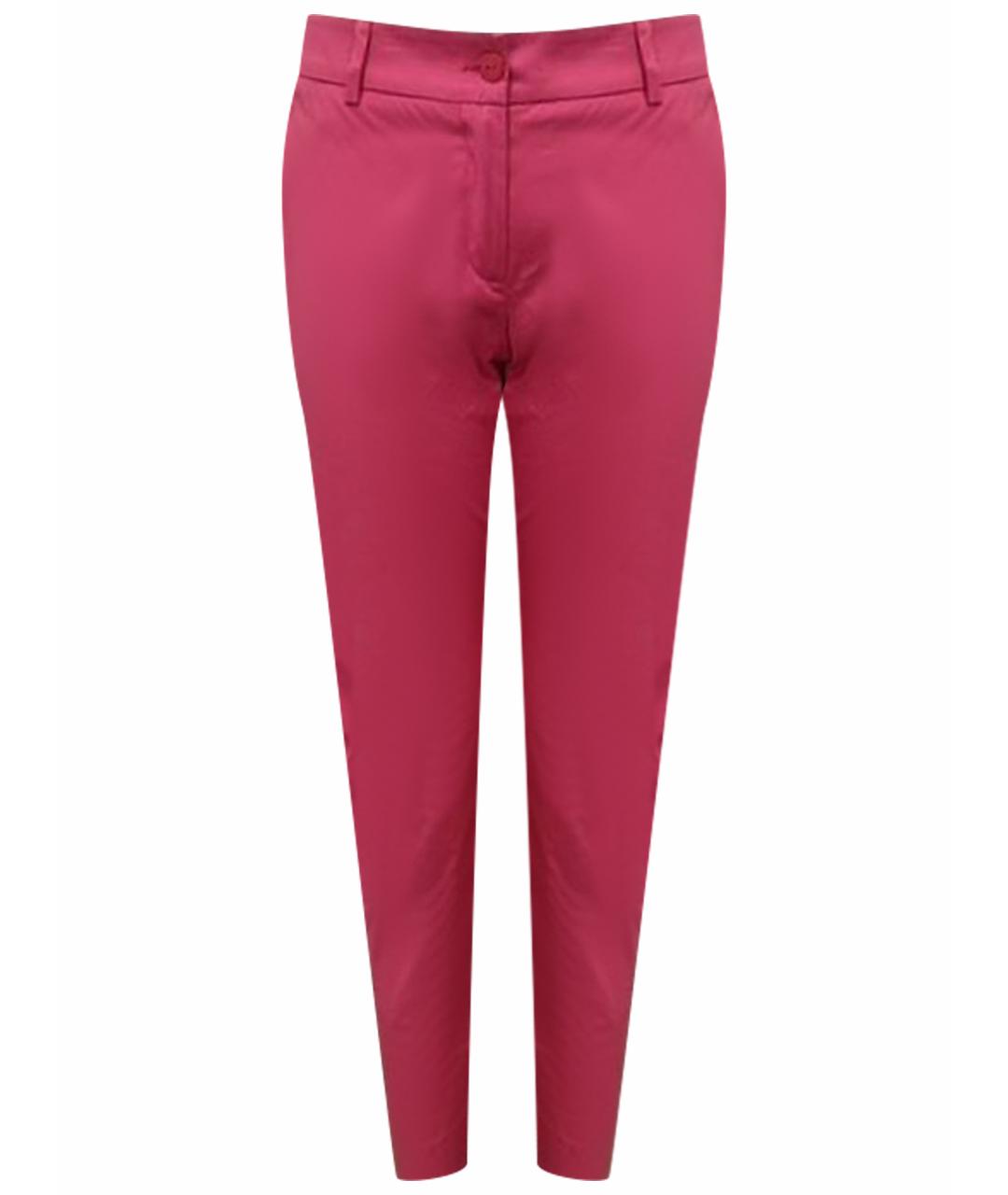 TWIN-SET Розовые хлопко-эластановые брюки узкие, фото 1