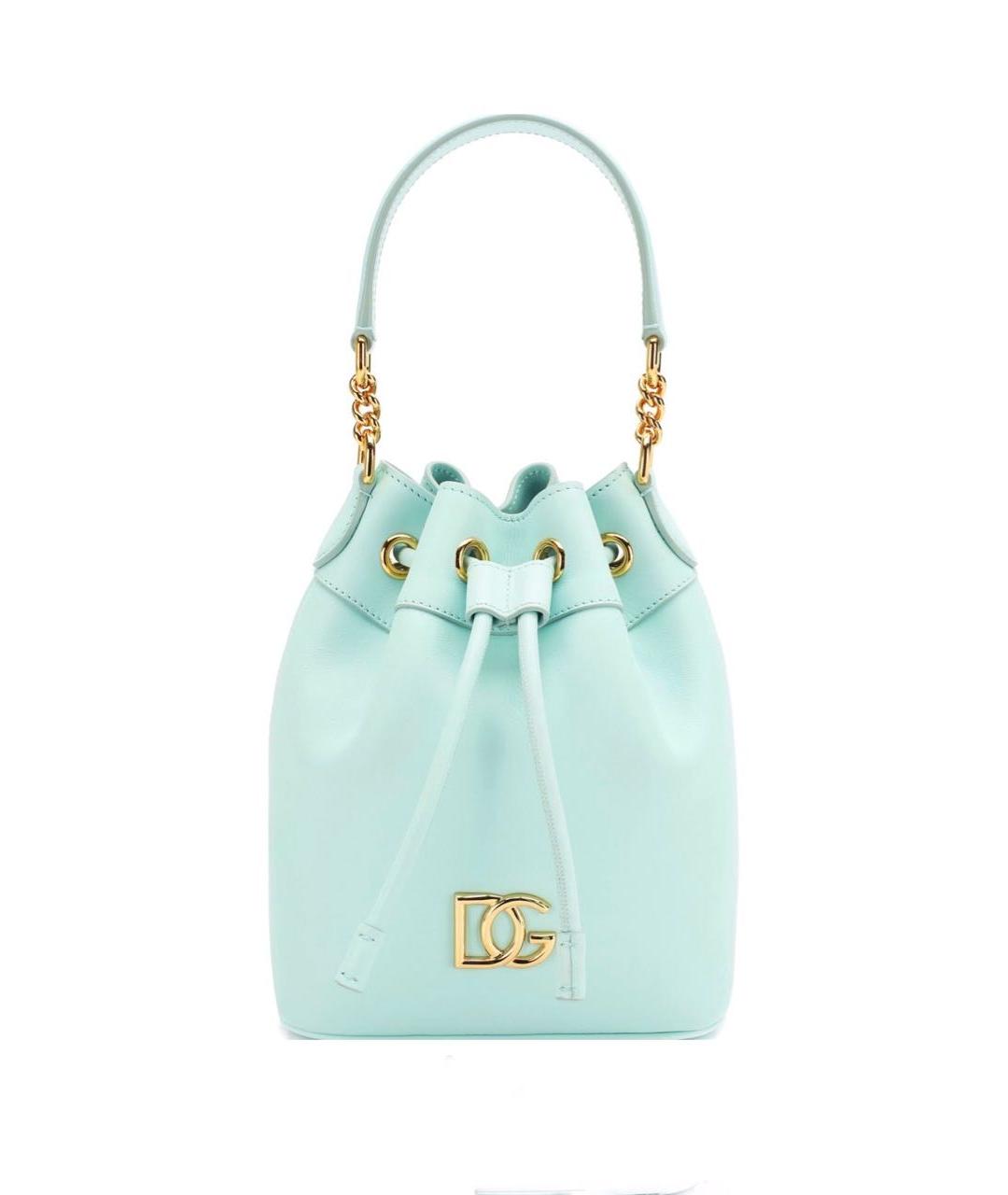 DOLCE&GABBANA Бирюзовая кожаная сумка с короткими ручками, фото 1