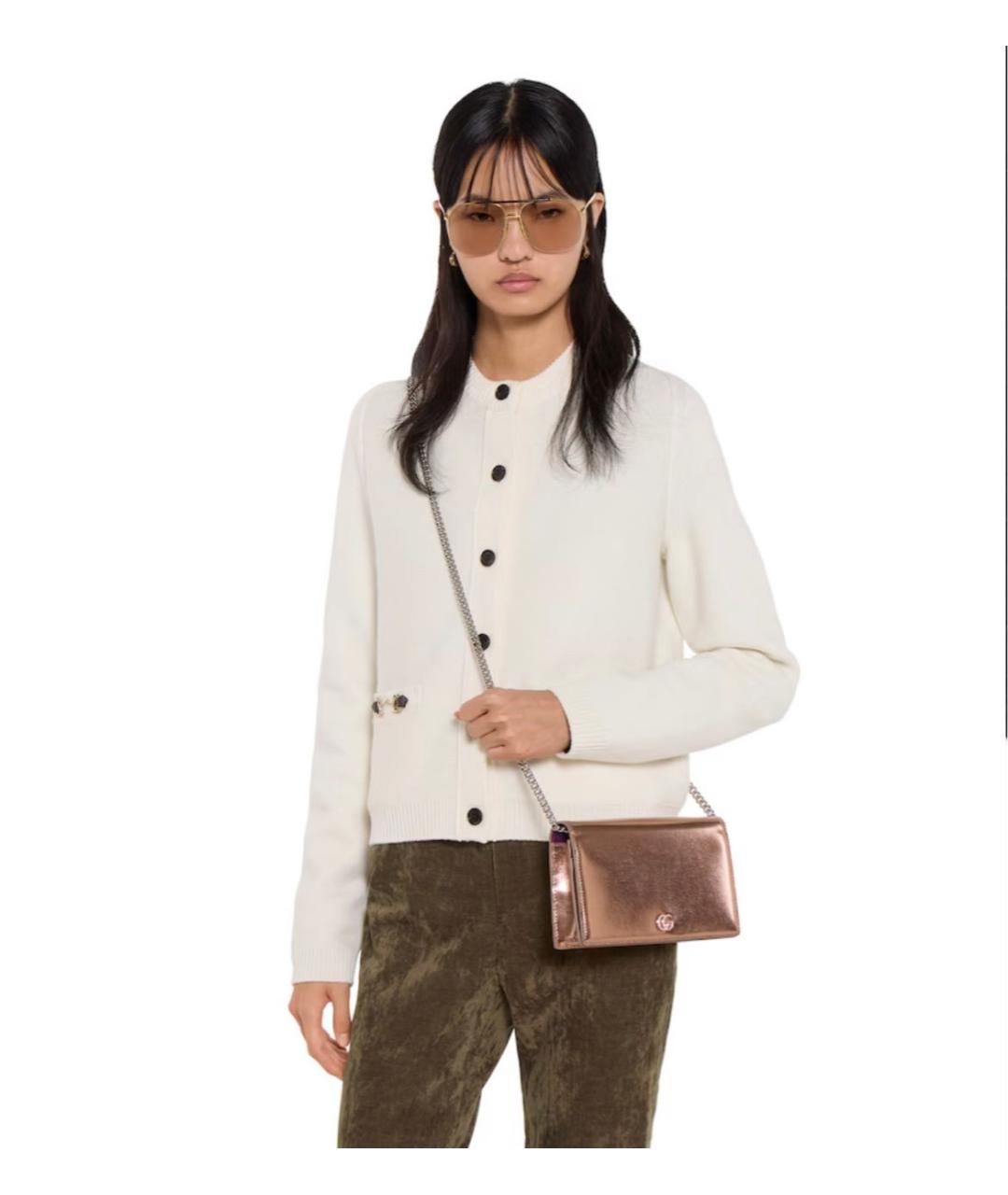 GUCCI Золотой кожаный кошелек, фото 4