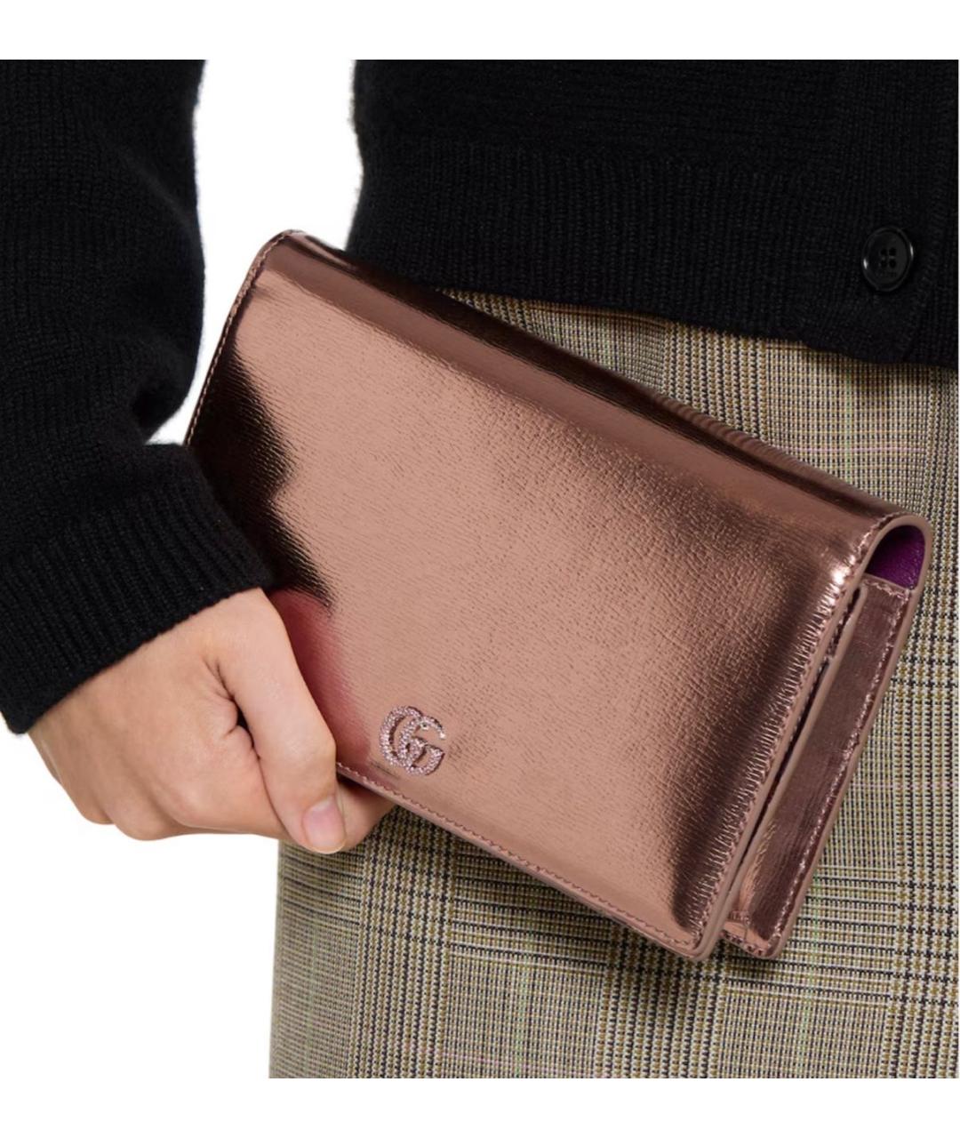 GUCCI Золотой кожаный кошелек, фото 5