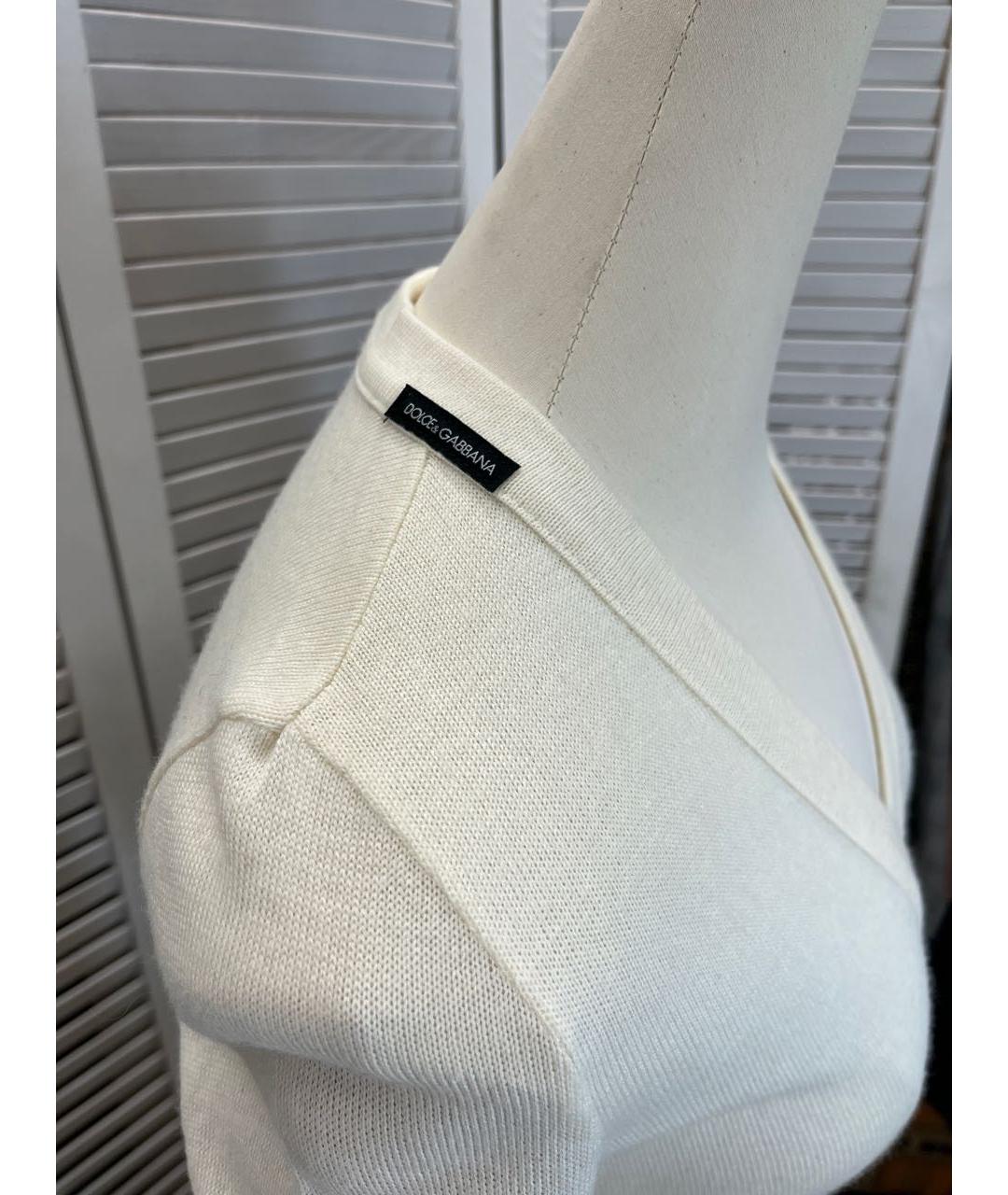 DOLCE&GABBANA Белый шерстяной кардиган, фото 2