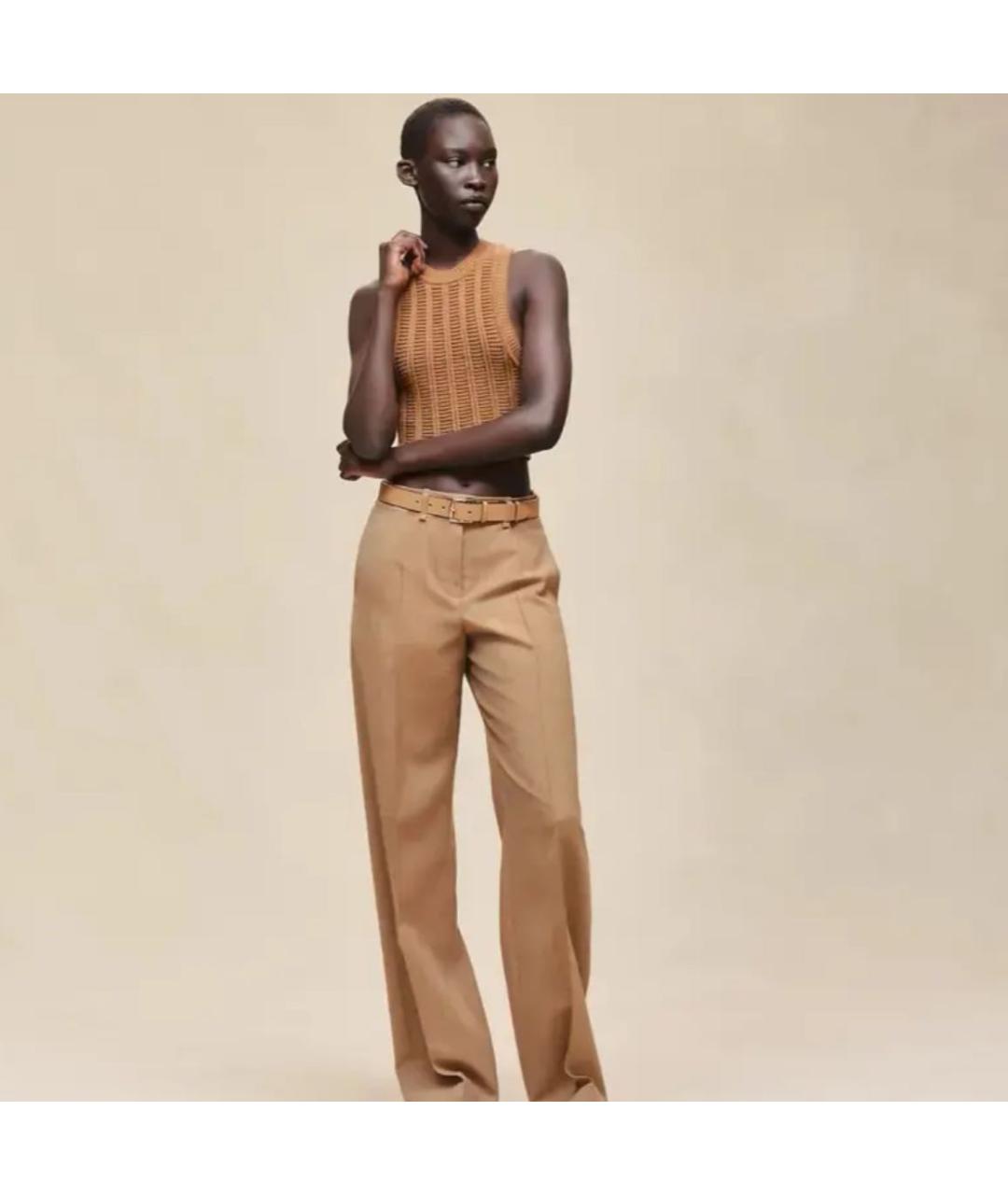 HERMES Бежевая хлопковая майка, фото 3