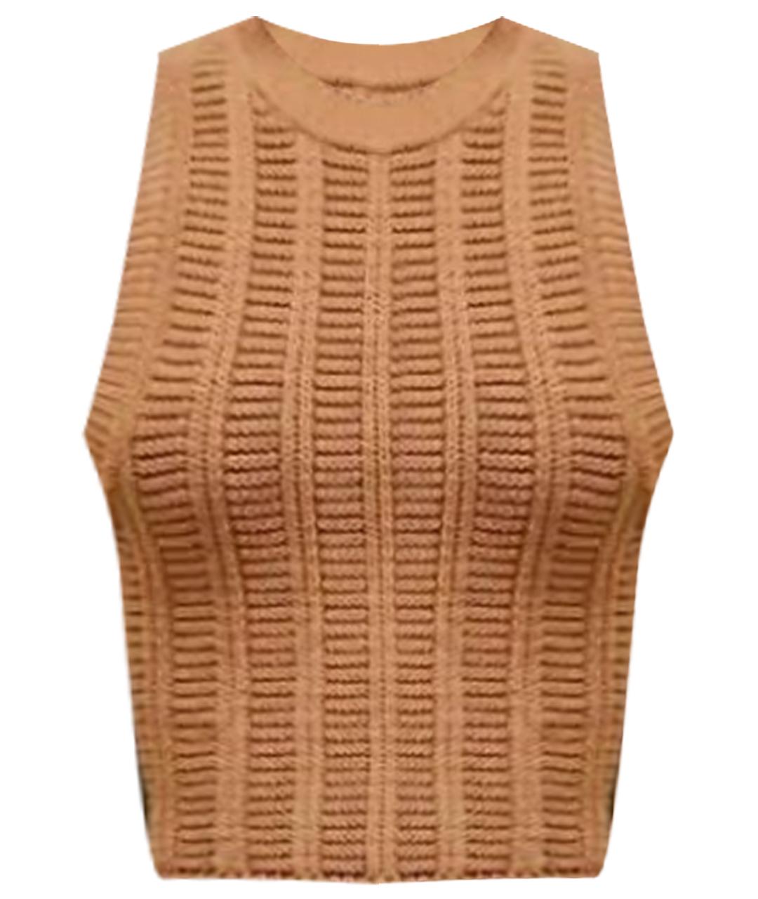 HERMES Бежевая хлопковая майка, фото 1