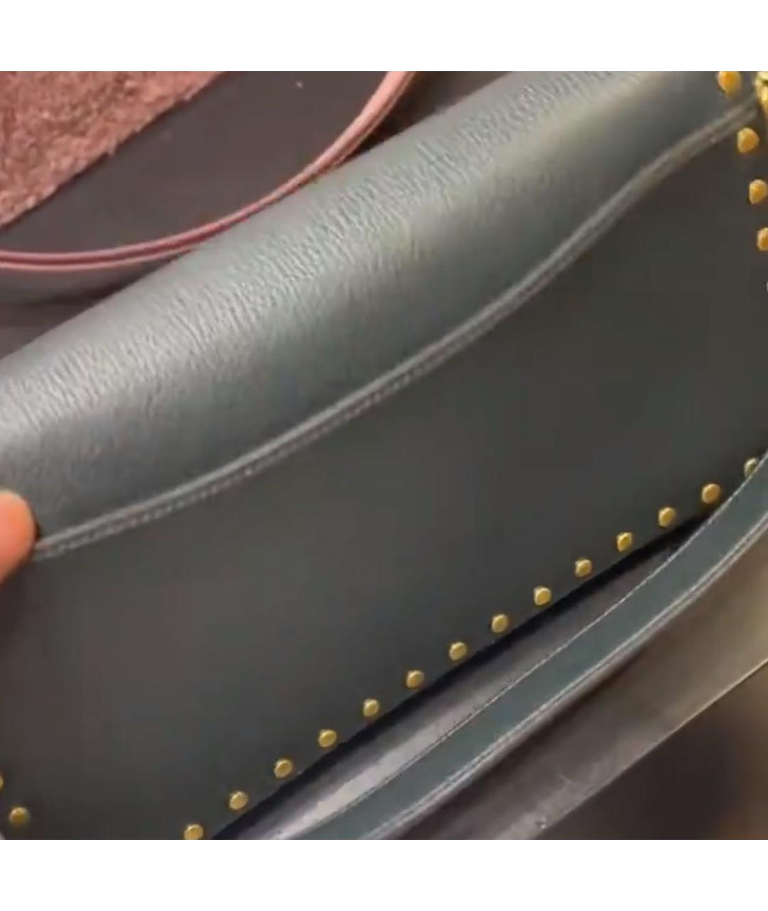 COACH Синяя кожаная сумка с короткими ручками, фото 8