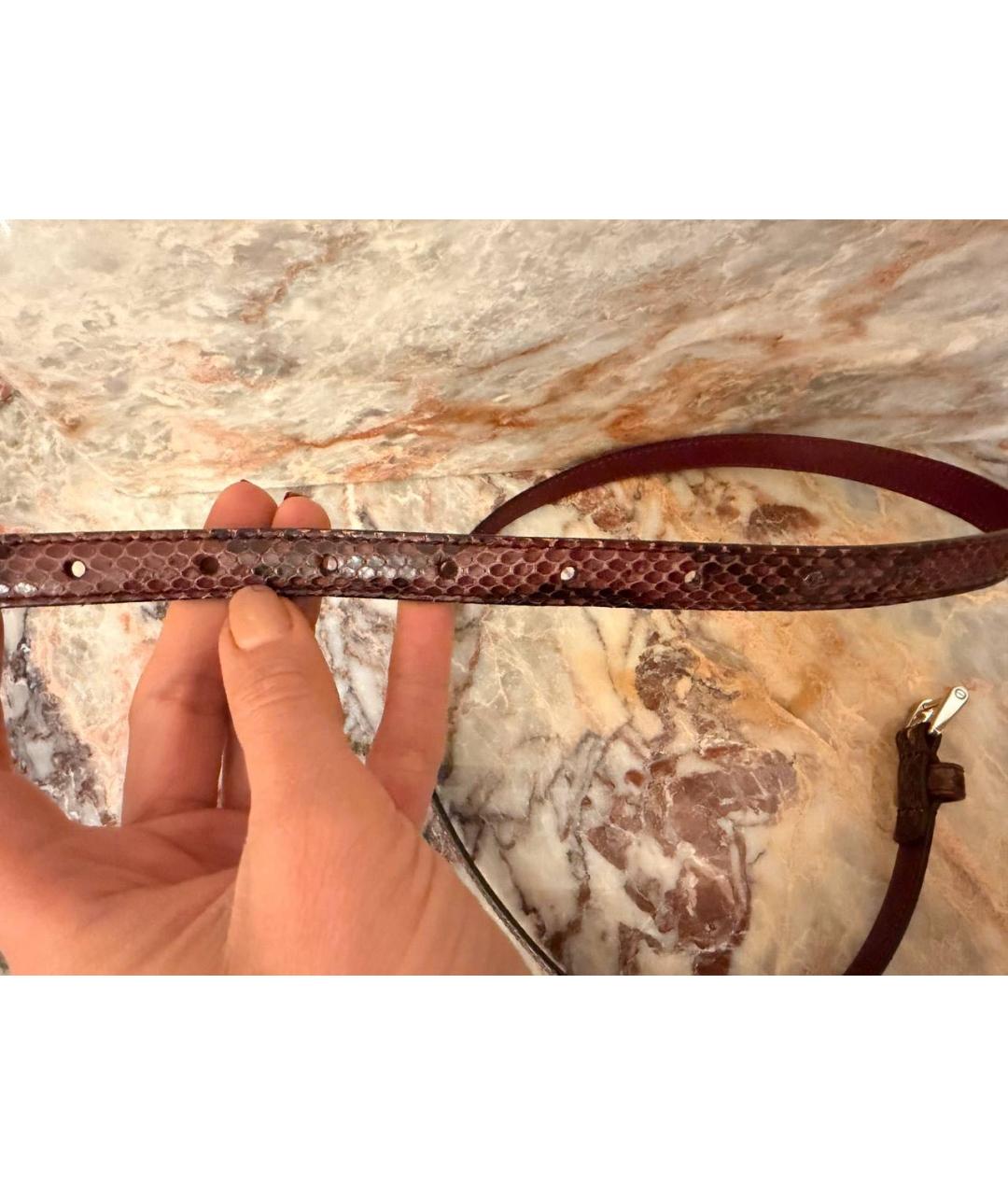 GUCCI Бордовый ремень из экзотической кожи, фото 3