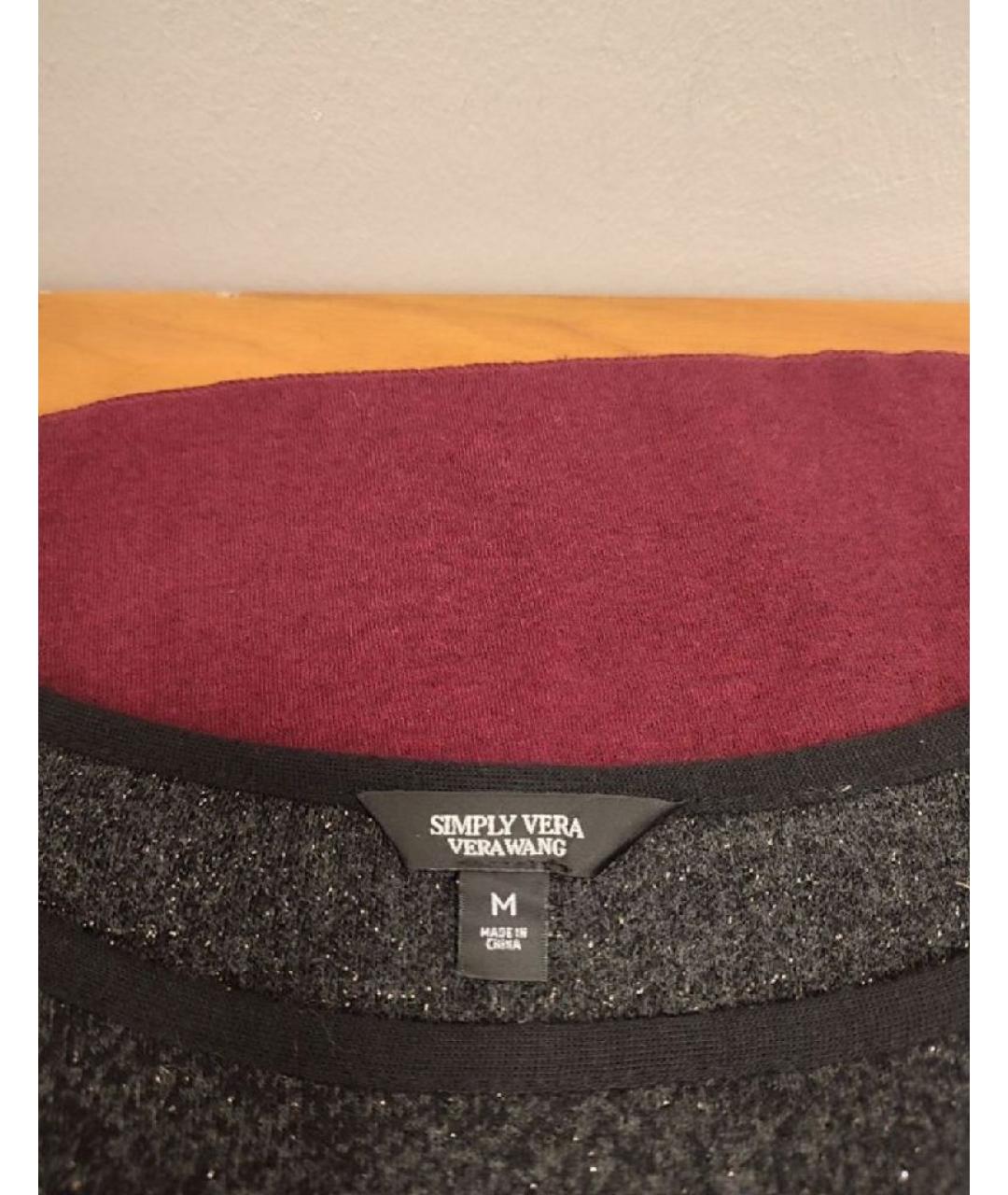 VERA WANG Бордовый хлопковый джемпер / свитер, фото 3