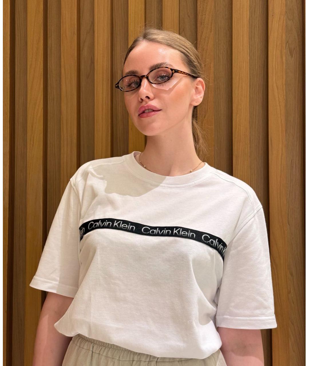 CALVIN KLEIN Белая хлопковая футболка, фото 6